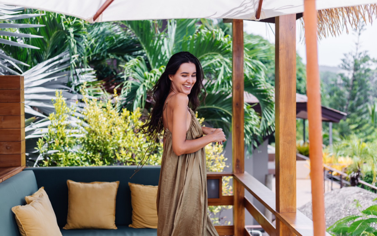 woman guest in a villa